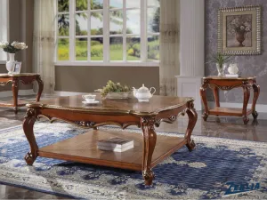 Picar Square Coffee Table With Shelf - Honey Oak