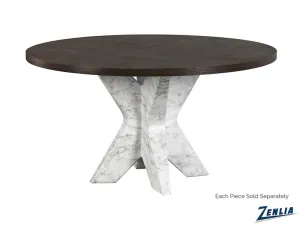 CYP Wood Top with Marble Base Dining Table