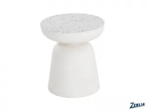 Lucid White End Table concrete