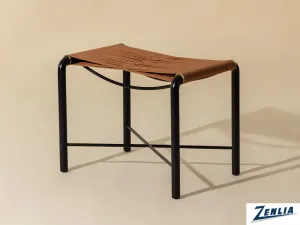 Ri Leather Stool-Tan