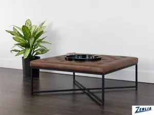 Enda Brown Bravo Metal Ottoman / Coffee Table