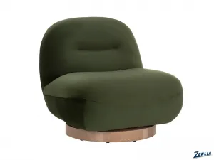 Fran Swivel Lounge Chair - Moss Green