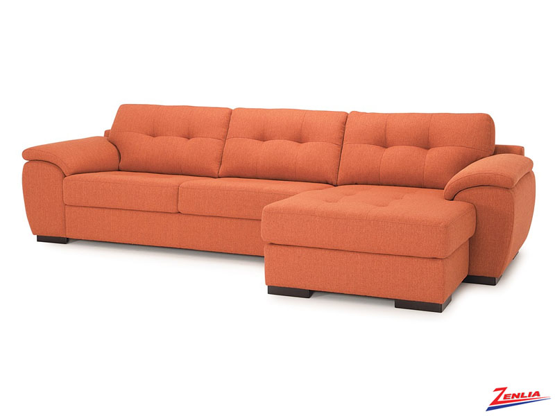 Long Stationary Sectional Sofa Custom Fabric Leather