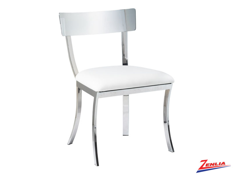 Chrome And Metal Chairs Dining Room Zenlia Home Maide White Dining Chair