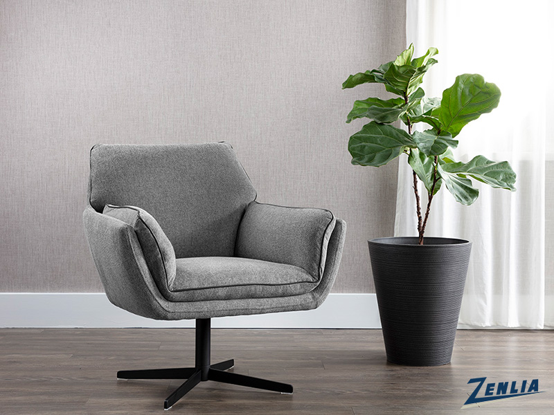 Flore Swivel Lounge Chair Koala Grey Modern Accent Chairs